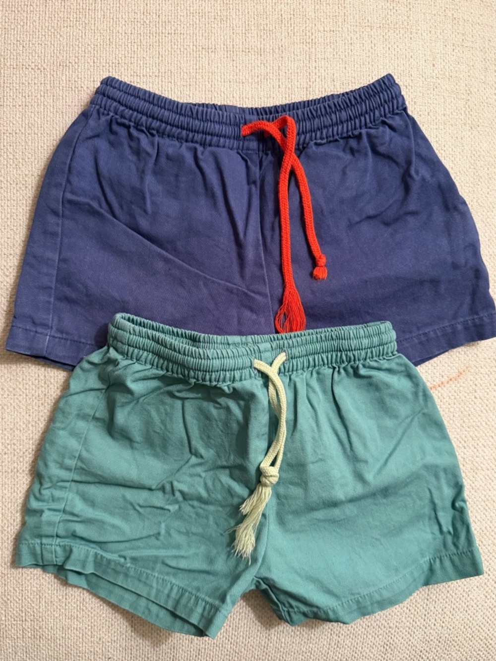 Oso & Me Casual Cotton Drawstring Shorts - Navy & Teal